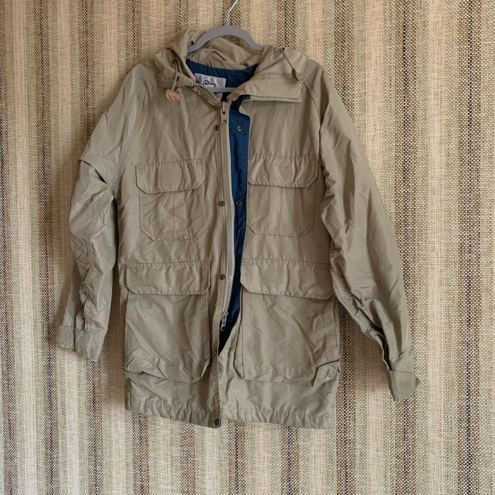 Woolrich Womens Jacket Coat Size Small Beige Utility Vintage Spring